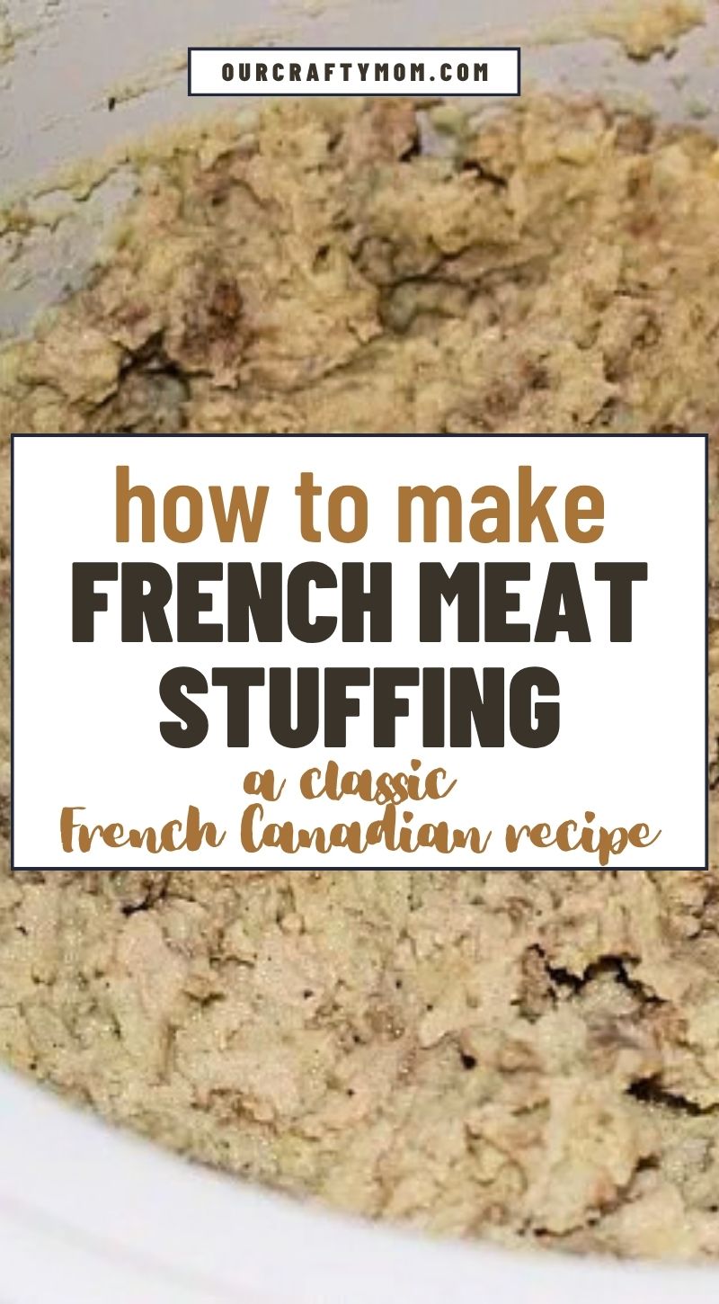 French Meat Stuffing vertical image with text overlay