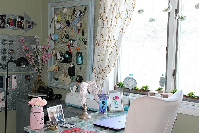 My Pretty In Pink And Gold DIY Craft Room Our Crafty Mom