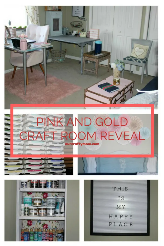 My Pretty In Pink And Gold DIY Craft Room Our Crafty Mom 