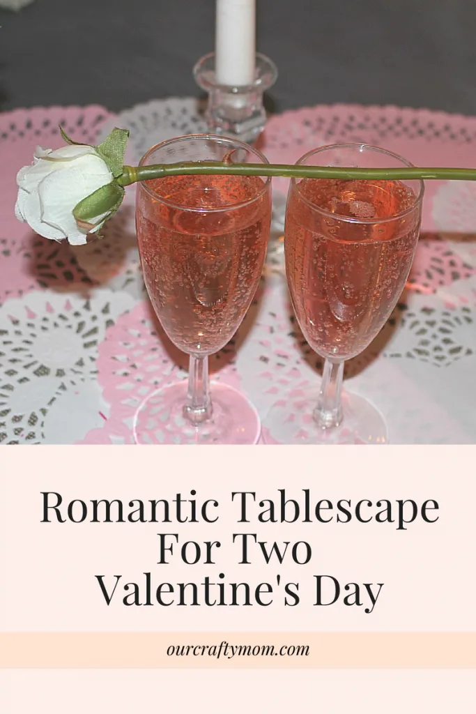 Romantic Tablescape For Two Valentine's Day Our Crafty Mom #valentinesday #tablescape