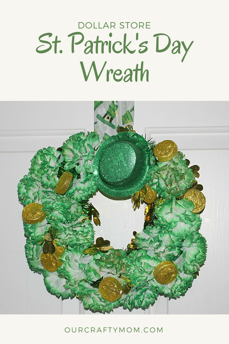Easily Make A St. Patrick's Day Dollar Store Wreath Our Crafty Mom #dollarstore #stpatricksday
