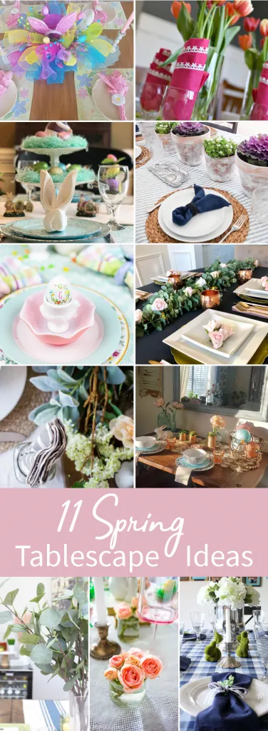 How To Set A Pretty Spring Tablescape Our Crafty Mom #springtablescape #springdecorating #springdecor #springtable