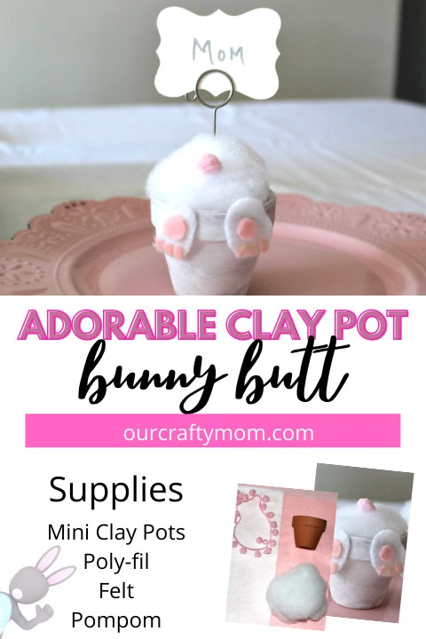 How To Make An Adorable Clay Pot Bunny Butt pin collage