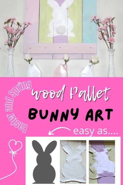 diy wood pallet bunny sign for spring or easter
