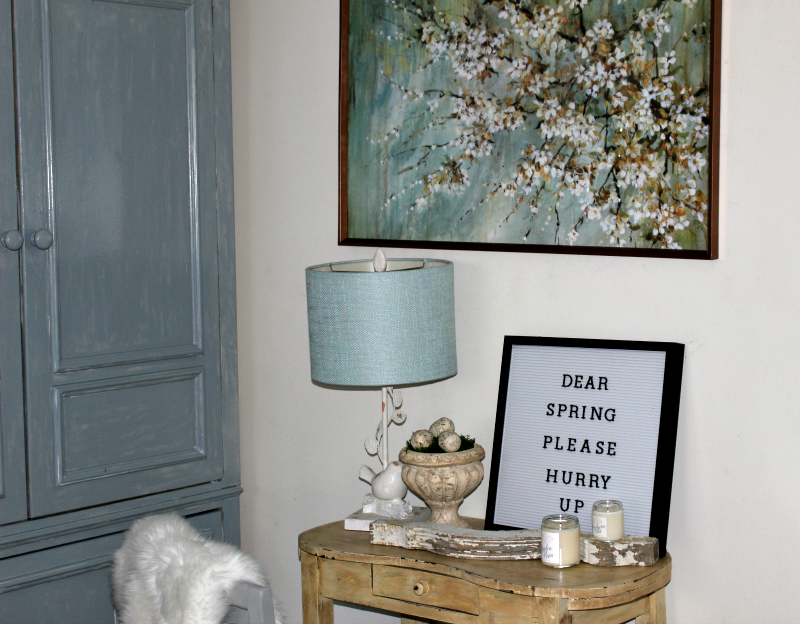 Simple Spring And Easter Living Room Decor Our Crafty Mom #farmhousedecor #springtour