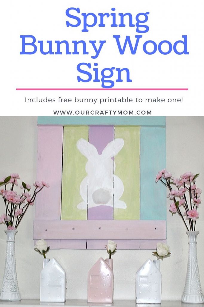 Spring Bunny Wood Sign