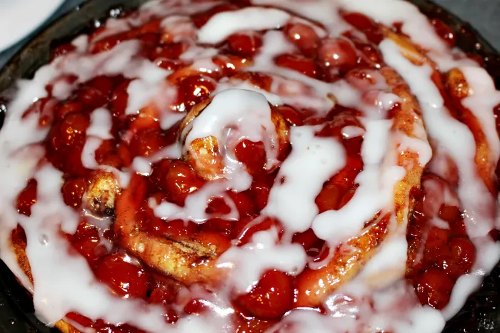Delicious Cherry Sweet Rolls With Just Two Ingredients Our Crafty Mom #pinterestchallenge #cherrysweetrolls #recipes