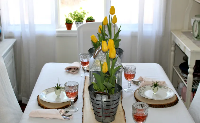 Simple Spring And Easter Living Room Decor Our Crafty Mom #farmhousedecor #springtour