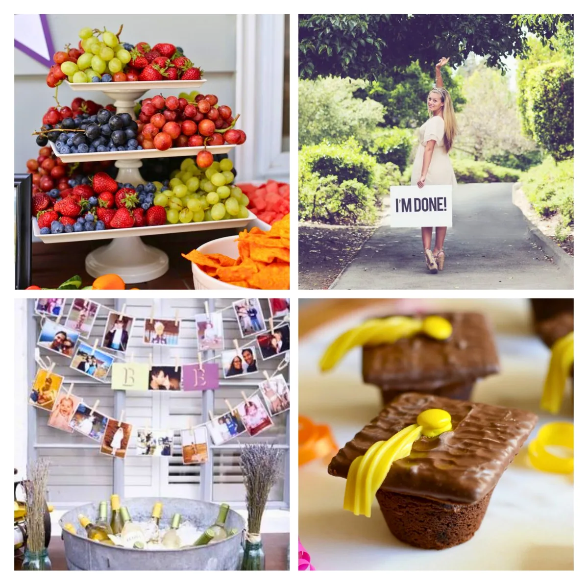 4 image collage graduation party ideas