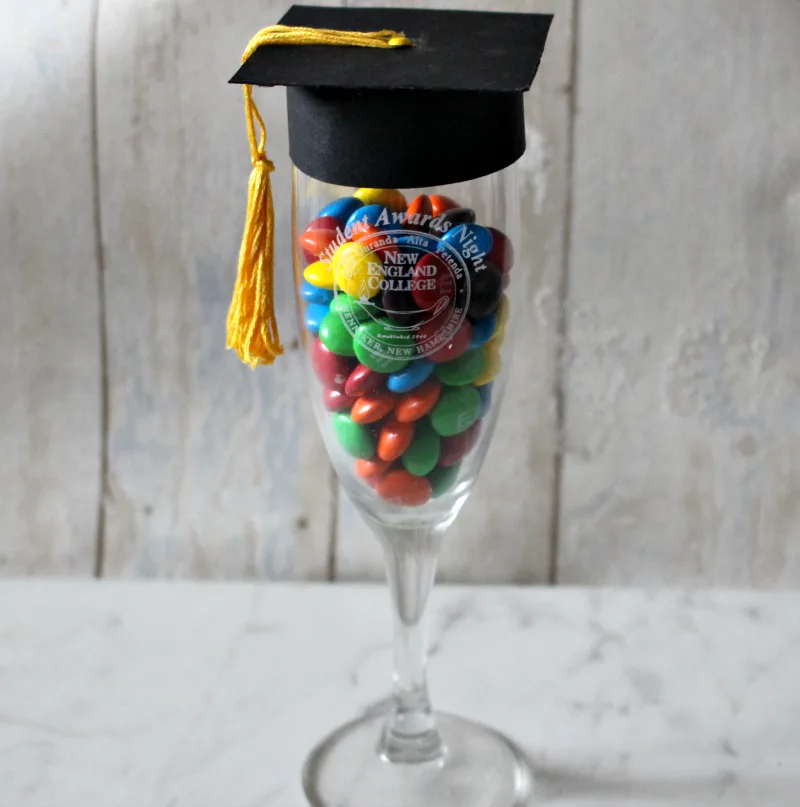 Make A Cool Graduation Champagne Glass Party Favor Our Crafty Mom #graduationfavor #graduation #cricutmade