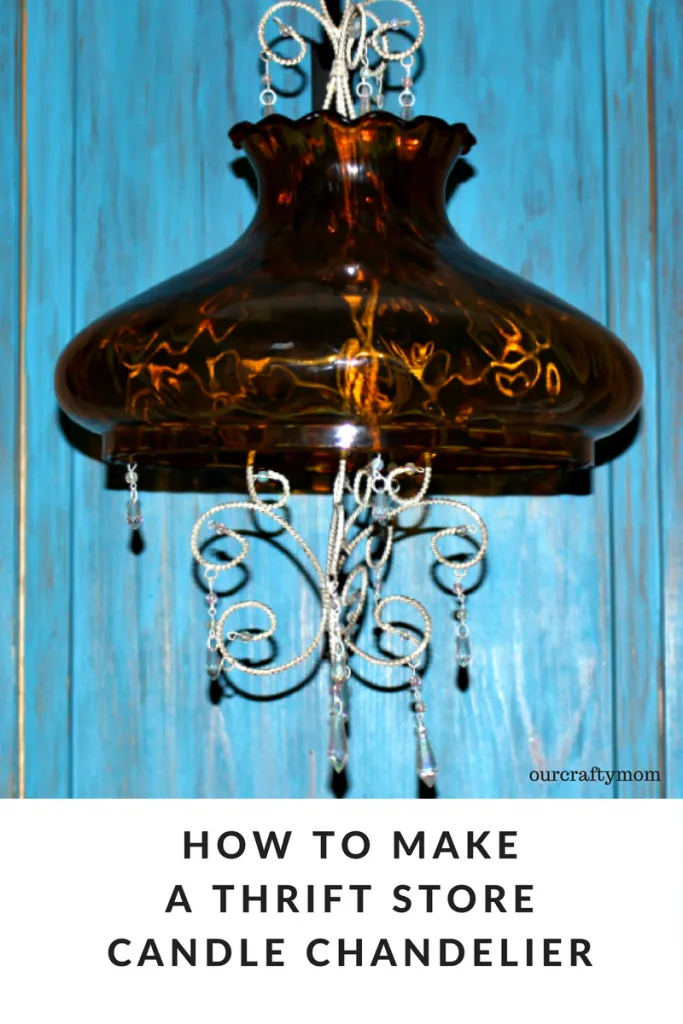 How To Make A Candle Chandelier From Thrift Store Finds Our Crafty Mom #repurposeit #thriftstorefinds #upcycled #repurposed #ourcraftymom