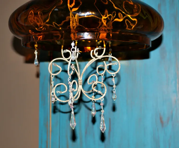 How To Make A Candle Chandelier From Thrift Store Finds Our Crafty Mom #repurposeit #thriftstorefinds #upcycled #repurposed #ourcraftymom