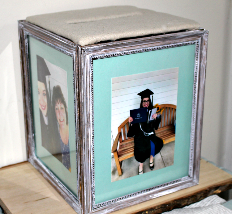 Easy DIY Graduation Photo Frame Card Box Our Crafty Mom #craftlightning #graduationcardbox #graduation #cardbox #dollarstore #diydecor #ourcraftymom