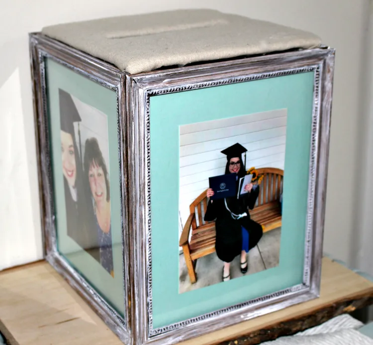graduation card box with photos