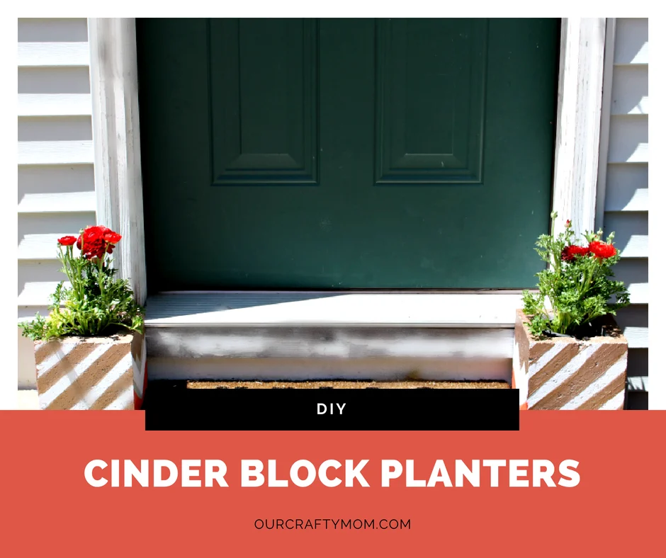 Make Fun DIY Cinder Block Garden Planters Under $5! Our Crafty Mom #cinderblocks #decoart #metallicpaint #diyplanter #outdoordiychallenge @remodelaholic