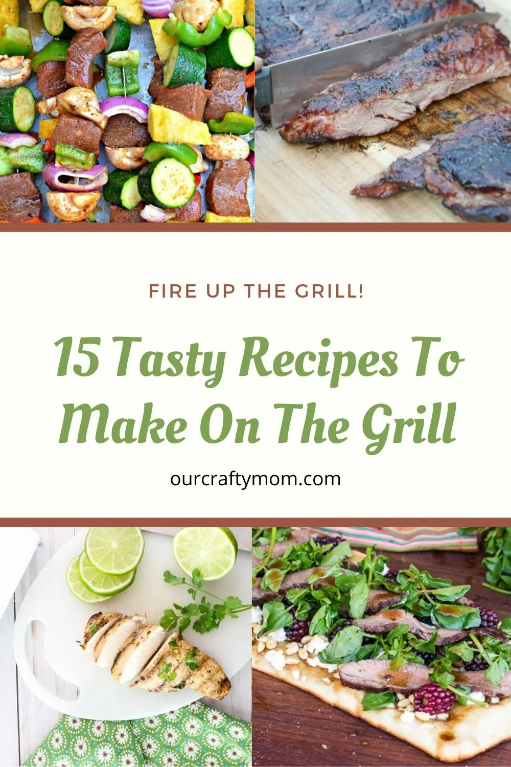 collage of 4 grill recipes
