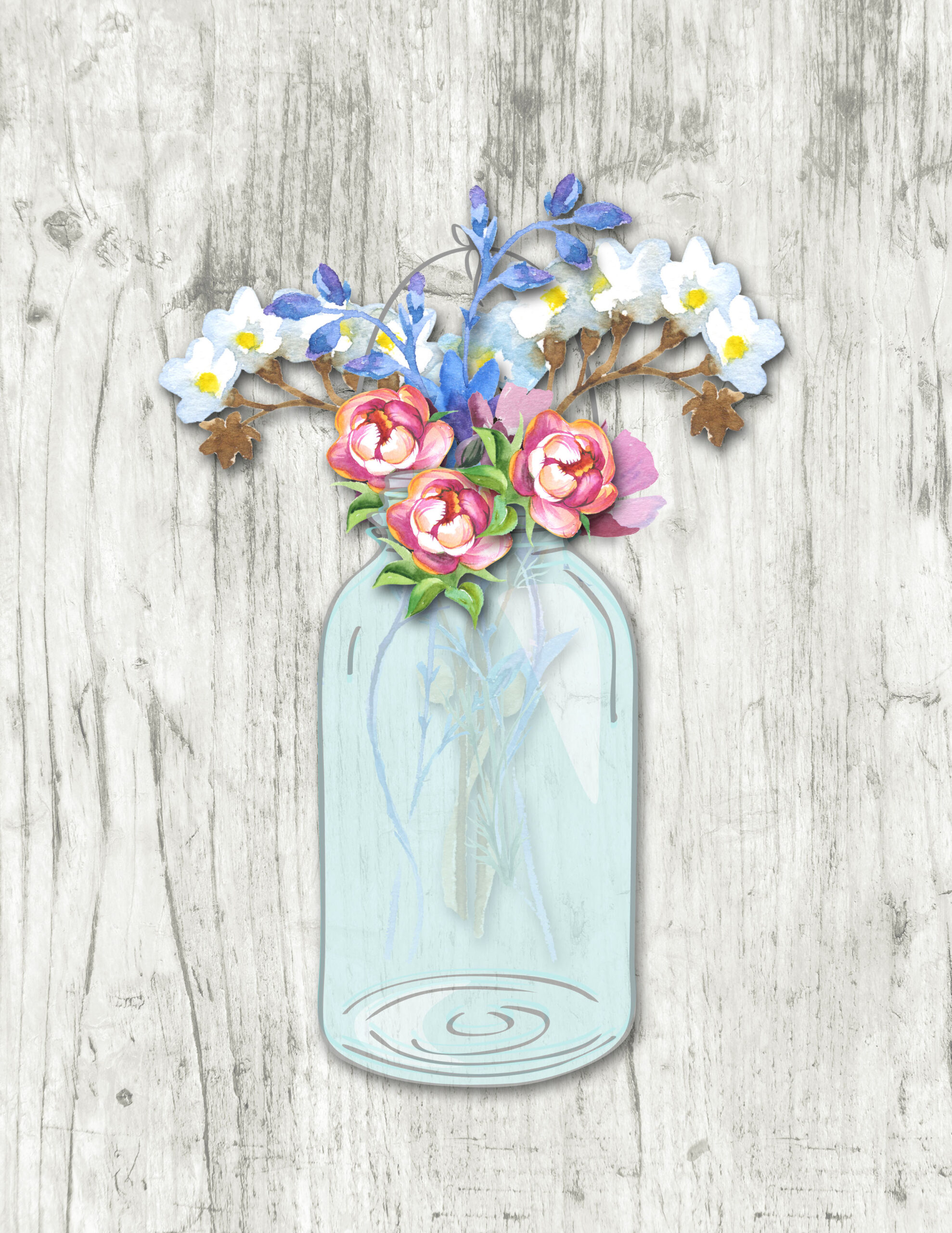 Free Printables Beautiful Floral Watercolor Mason Jars Our Crafty Mom