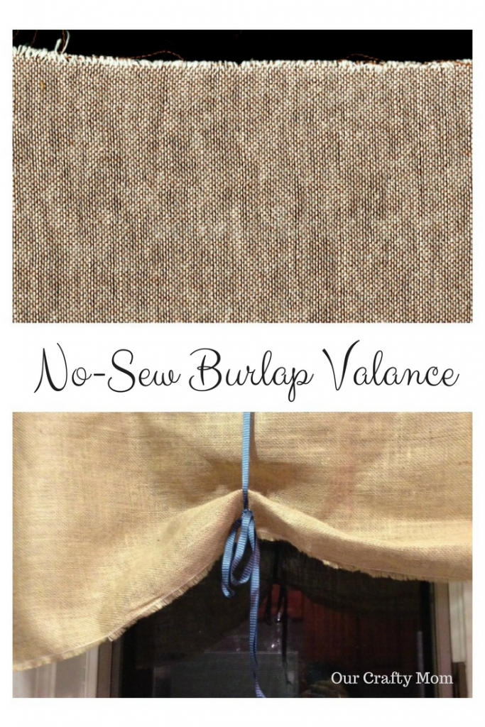 How To Make A No Sew Burlap Valance Our, Diy No Sew Burlap Curtains