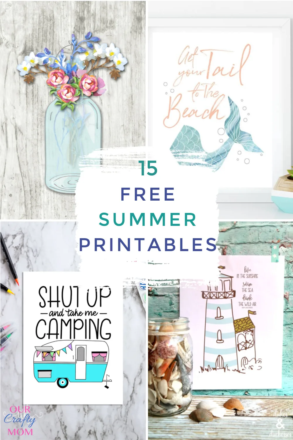 free summer printables collage