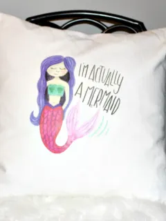 Make A Fun Cricut DIY Mermaid Pillow & Cricut Easy Press Giveaway! Our Crafty Mom @Cricut #cricutmade #GIVEAWAY #mermaidpillow #sponsored #ironon #easypress