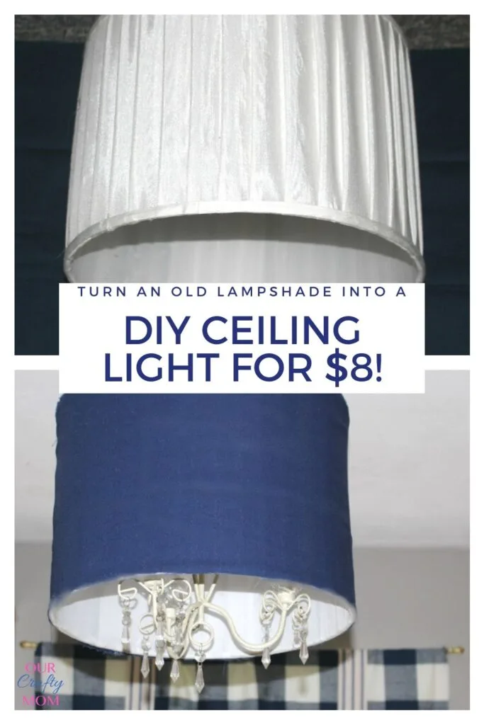 Diy Ceiling Light From A Thrift, How To Make A Lampshade Ceiling Light