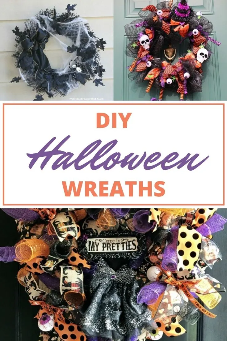 DIY Halloween wreaths pin collage