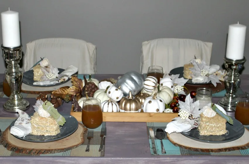 Fall Tablescape With Metallic Accents Our Crafty Mom