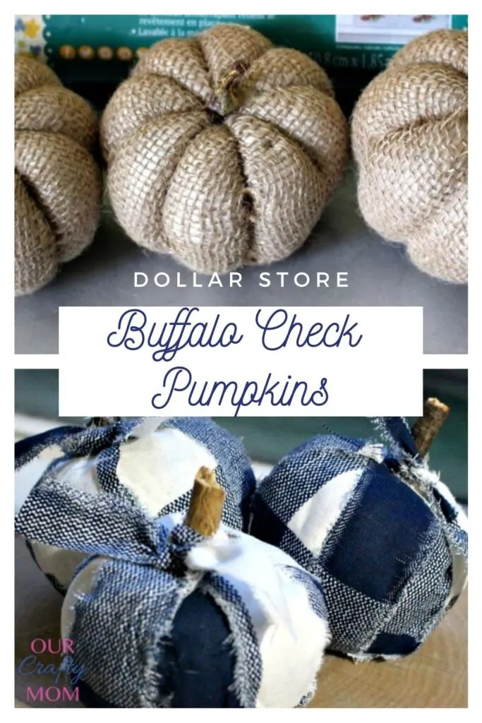 buffalo check pumpkins from dollar store