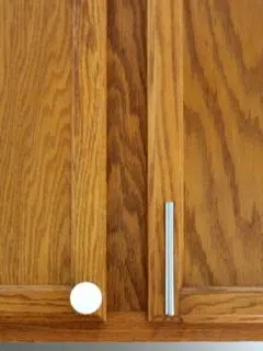 Kitchen handles before and after Our Crafty Mom