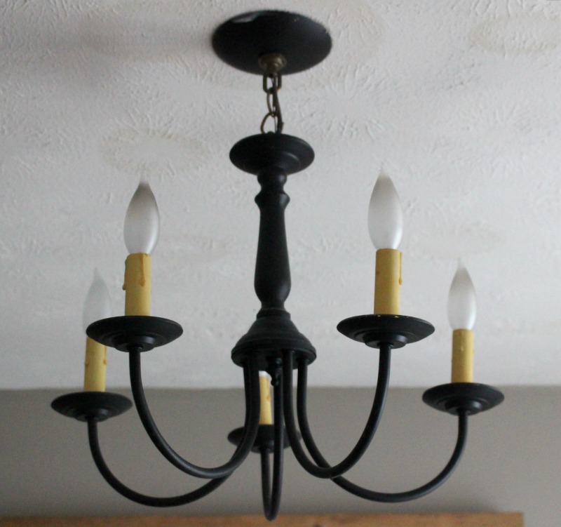 wrought iron chandelier update