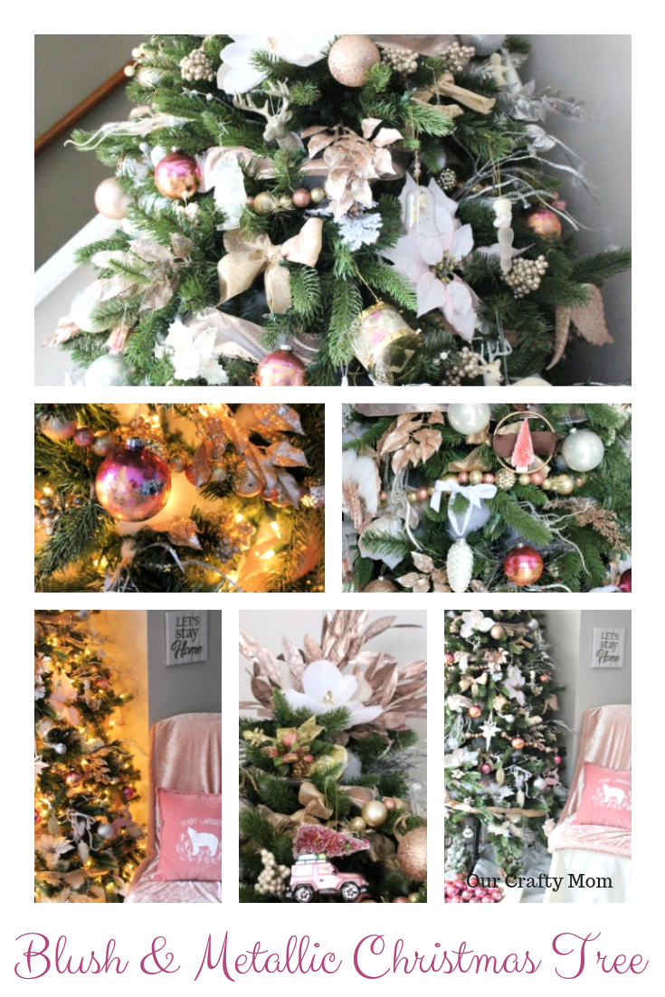 Blush & Metallic Christmas Tree #ourcraftymom #christmastree
