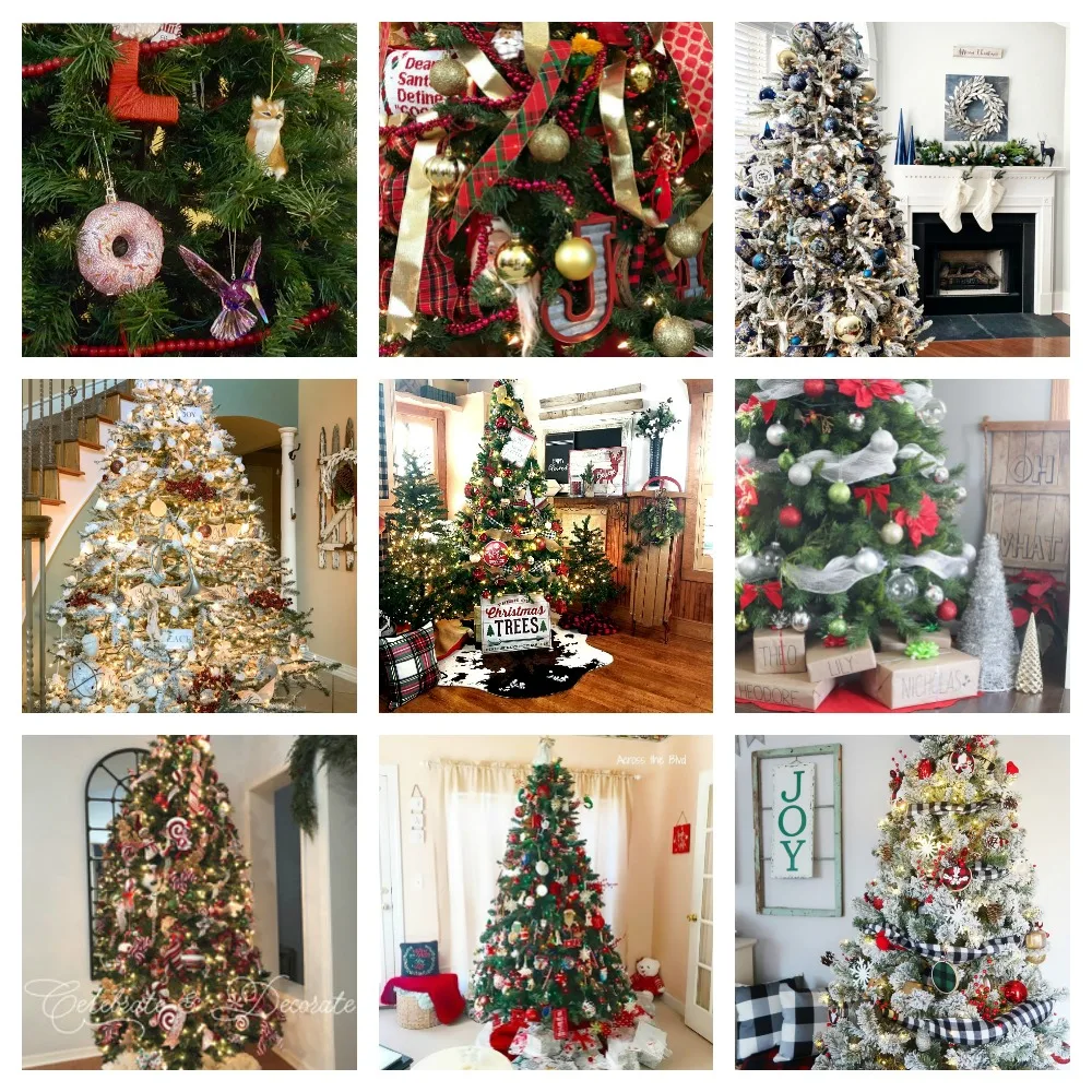 Collage of Christmas Trees Sunday Bloggers