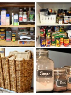 4 image collage home organization tips