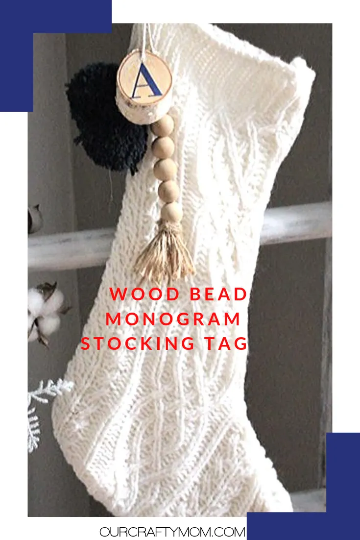 wood bead stocking tag pin image