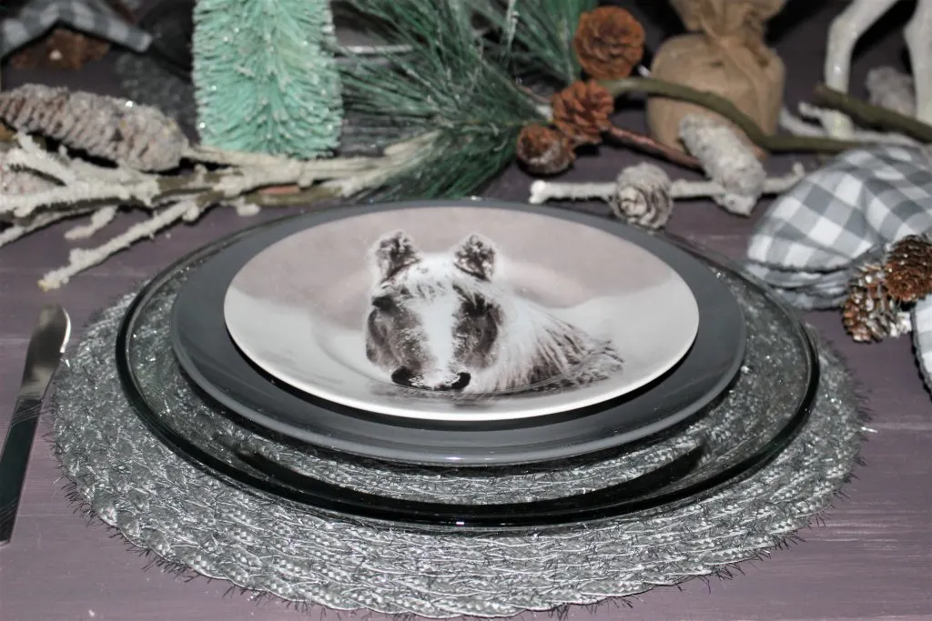 horse place setting close up