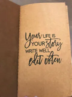 Quote on Journal Our Crafty Mom
