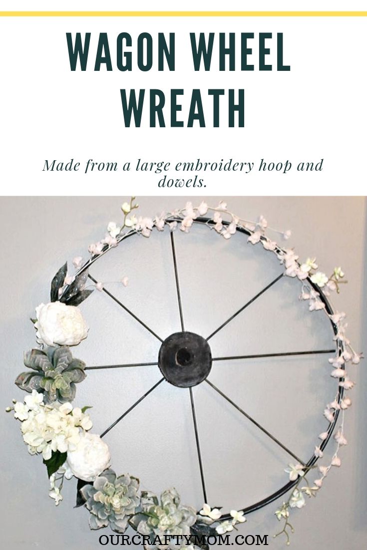 diy wagon wheel wreath from embroidery hoop
