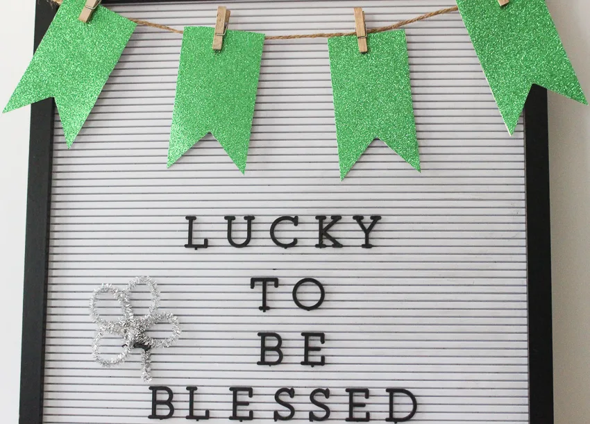 St. Patrick's Day Letter Board Banner Close Up
