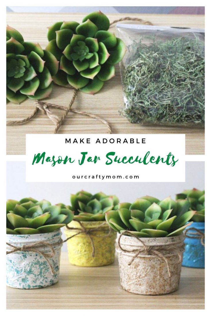 Make A Pretty Mason Jar Succulent Planter For Easter