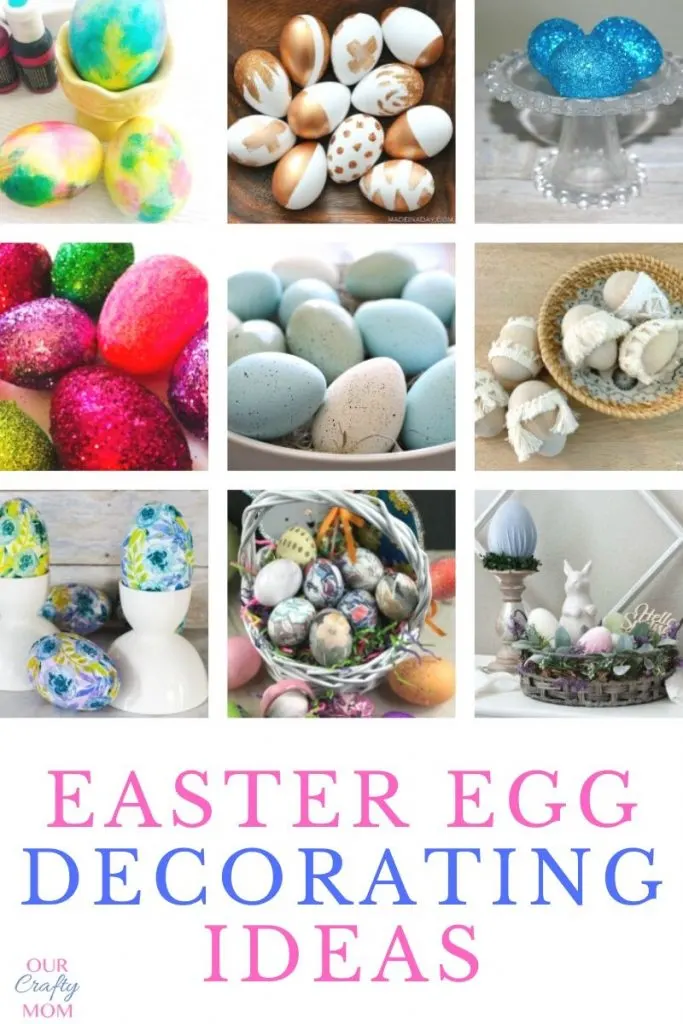 collage of 9 diy easter eggs