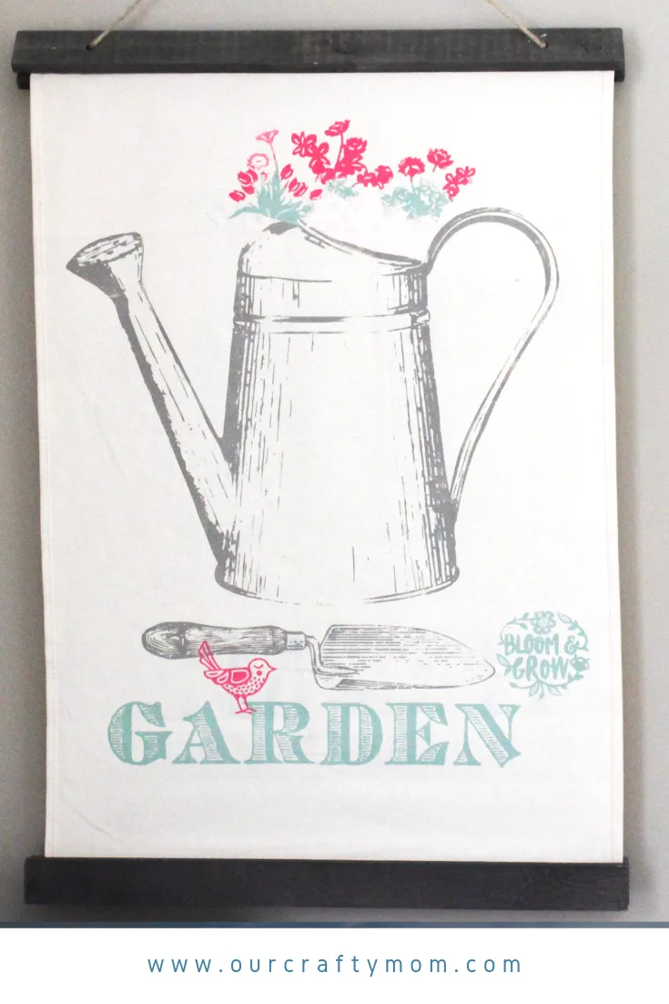 How To Make A Watering Can Spring Banner #ourcraftymom #springbanner #springdecor #chalkcouture