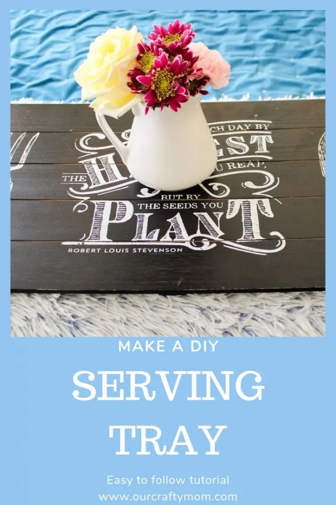 diy serving tray with chalk couture transfer