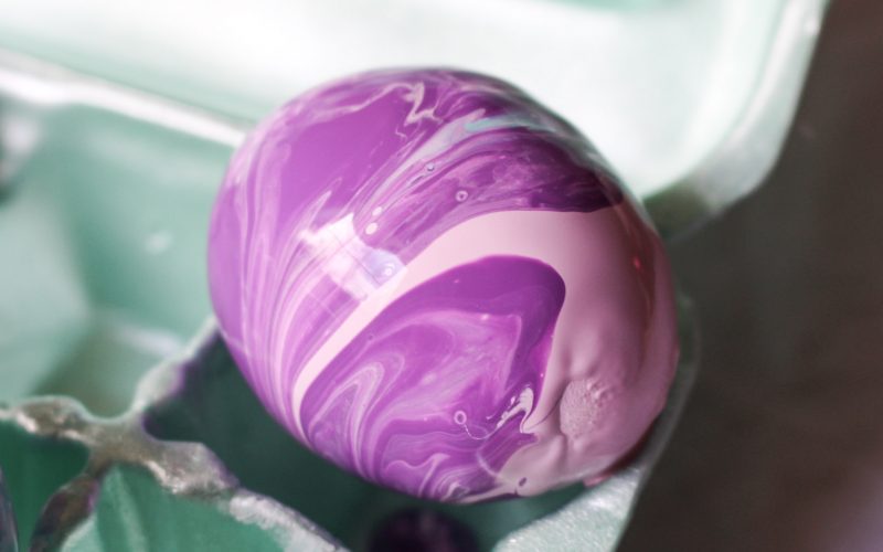 purple and pink egg