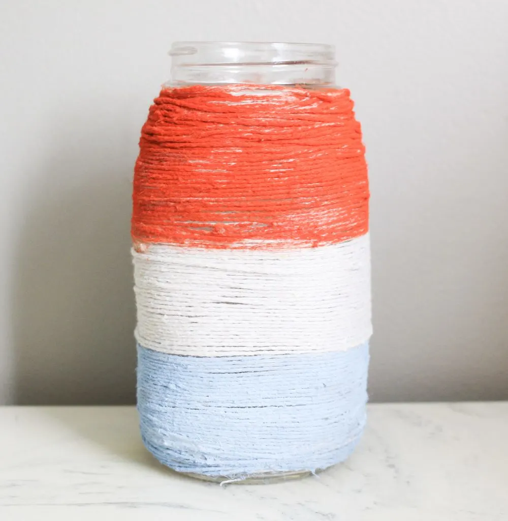 finished twine mason jar patriotic