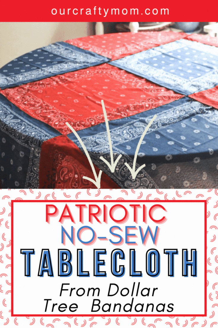 How To Make A No-Sew Patriotic Tablecloth From Bandanas