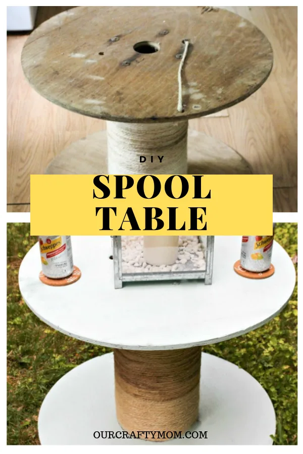 before and after diy spool table