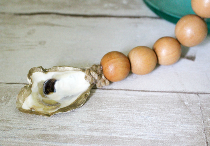 Oyster Shells On Wood Beads