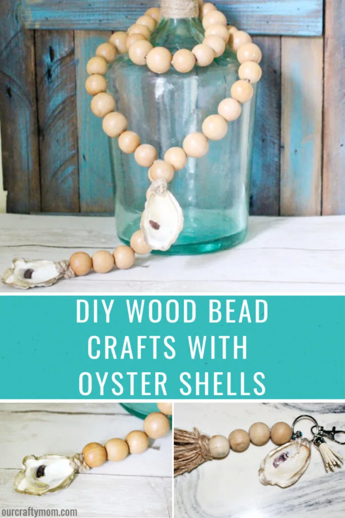 diy wood bead crafts with oyster shells