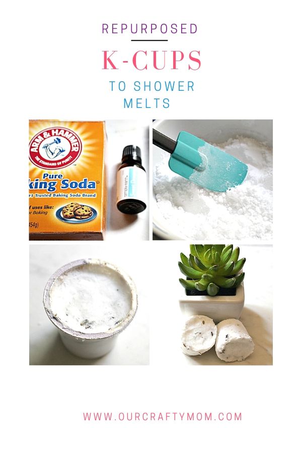 repurposed k-cups to shower melts