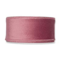 FloristryWarehouse Dusky Pink Christmas Velvet Fabric Ribbon 2 inches Wide on 9 Yards roll. Wired Edge